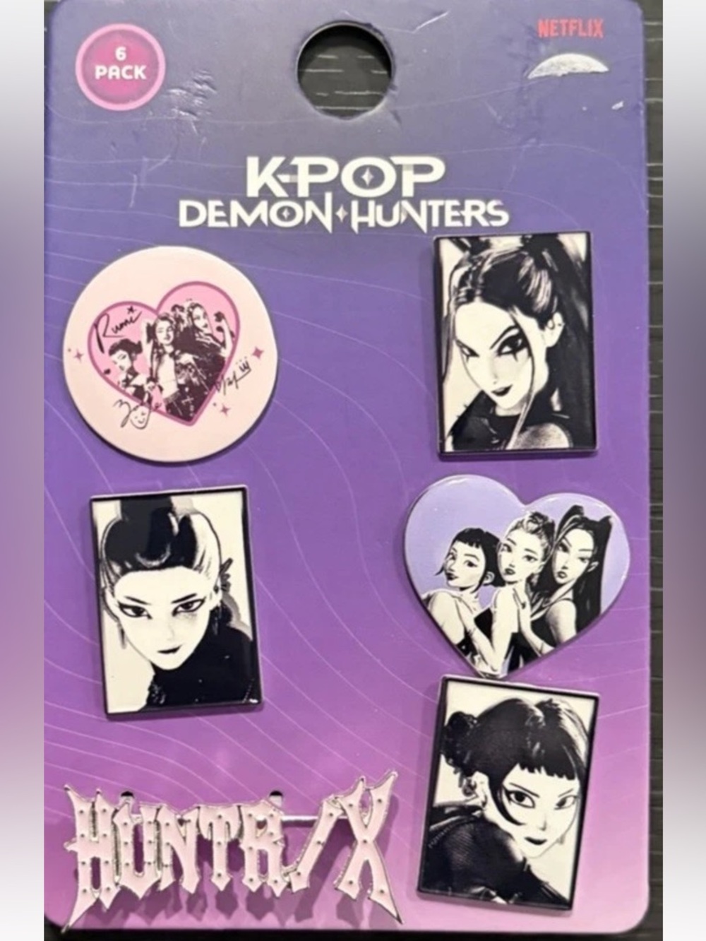 Primark K-Pop Demon Hunters Purple Character Pin Badge Set